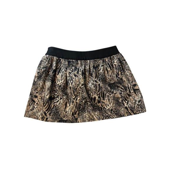 Dresses & Skirts - Haung Shu Chi Animal Print Mini Skirt‎ Gold Black Leopard Tiger Snake Size S